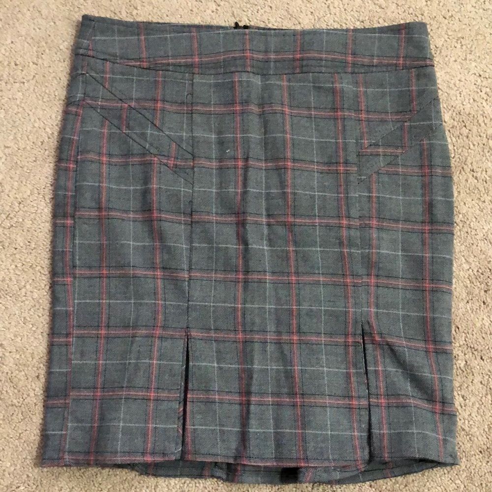 Love Tease Black Gray Red Plaid Pencil Skirt 5